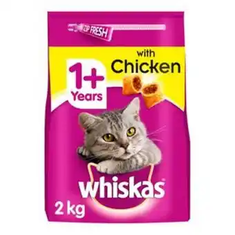 Sainsbury's Whiskas adult complete dry cat food biscuits chicken 2kg offer