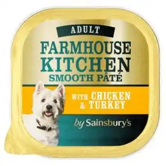 Sainsbury's Sainsbury's farmhouse kitchen adult dog smooth pâté with chicken & turkey 300g offer