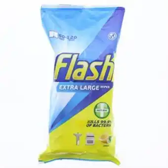 Flash extra large anti-bac wipes 120 - lemon (case of 4)