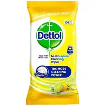Home Bargains Dettol multipurpose cleaning wipes citrus zest (3 x 105 wipes) offer