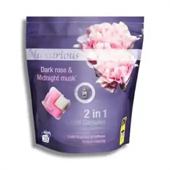 Home Bargains 2in1 liquid capsules with fabric conditioner 39 washes - luxurious dark rose & midnight musk offer