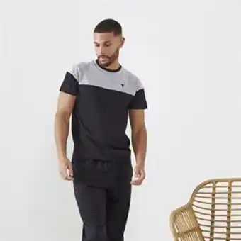 Home Bargains Jeff & co by jeff banks mens black long pyjama set offer
