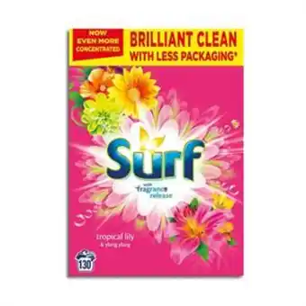 Home Bargains Surf: tropical lily & ylang-ylang laundry powder - 130 wash 6.5kg offer