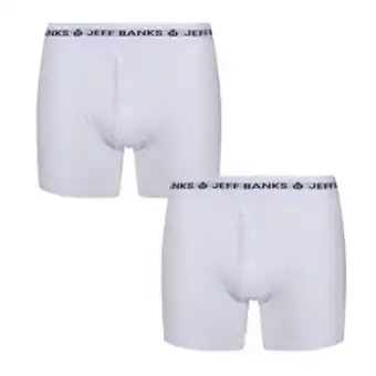 Home Bargains Jeff banks: white button fly boxers 2 pack - men's offer