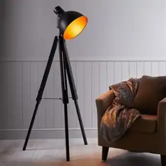 Home Bargains Jeff banks: industrial style tripod floor lamp offer