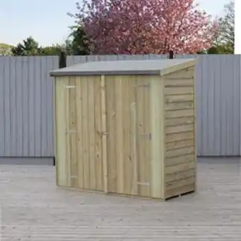 Home Bargains Shire 6x3 overlap pressure treated pent double door shed offer