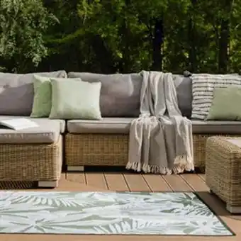 Home Bargains The outdoor living collection: outdoor trend garden rug - green floral offer
