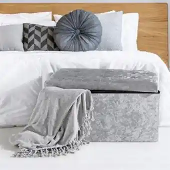 Home Bargains Home collections: crushed velvet ottoman - grey offer