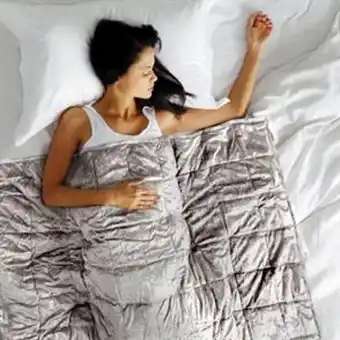 Home Bargains Sienna home collection: velvet weighted blanket - silver offer