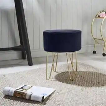 Home Bargains Ports of call by jeff banks: velvet footstool - navy offer