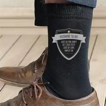 Home Bargains Personalised classic shield men's socks offer