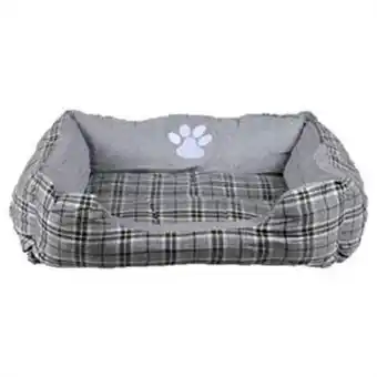 Home Bargains My pets: grey embroidered check pet bed offer
