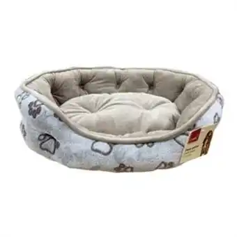 Paw print pet bed - beige