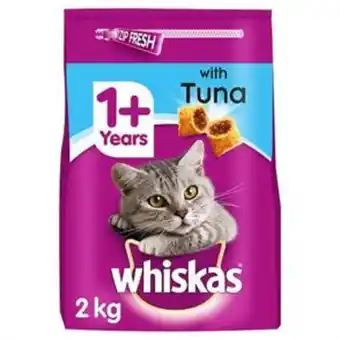 Home Bargains Whiskas adult cat food with tuna tasty filled pockets (4 x 2kg bags) offer