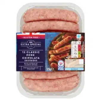 Asda 12 pork chipolatas offer