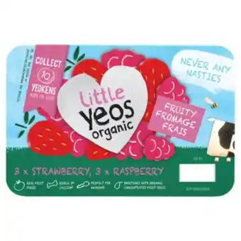 Asda Little yeos organic strawberry & raspberry yogurt offer