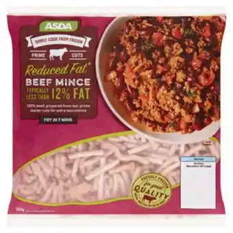 Asda Reduced fat beef mince (typically less than 12% fat) offer