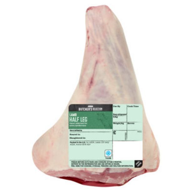 Half lamb leg joint (typically 1.1kg) offer at Asda
