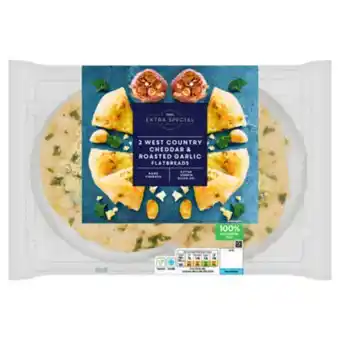 Asda 2 west country cheddar & roasted garlic flatbreads offer