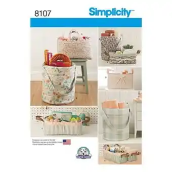 Hobbycraft Simplicity organiser baskets sewing pattern 8107 offer