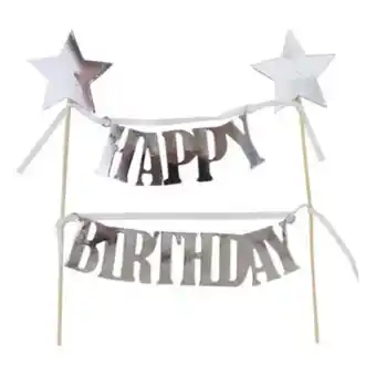 Hobbycraft Silver happy birthday cake bunting topper offer