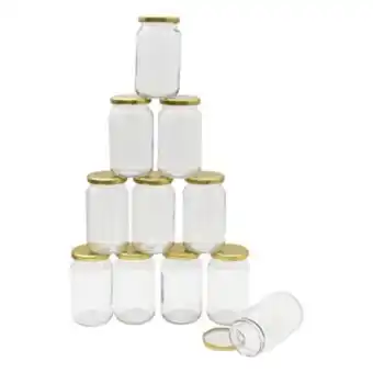 Hobbycraft Clear round glass jars 380ml 12 pack offer