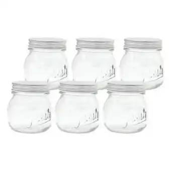 Hobbycraft Fresh embossed clear glass jar 320ml 6 pack offer