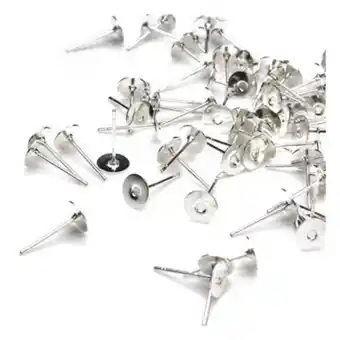 Hobbycraft Beads unlimited silver plated midi flat stud 30 pack offer