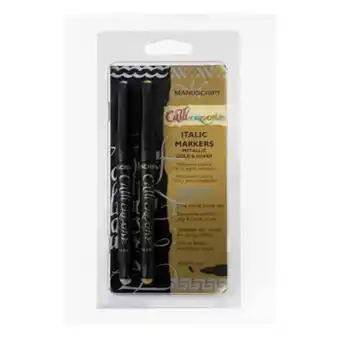 Hobbycraft Manuscript callicreative gold and silver italic marker pen 2 pack offer