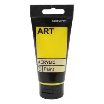 Hobbycraft Primary yellow art acrylic paint 75ml offer