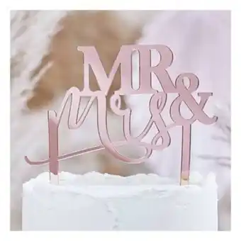Hobbycraft Ginger ray rose gold mr and mrs acrylic cake topper offer