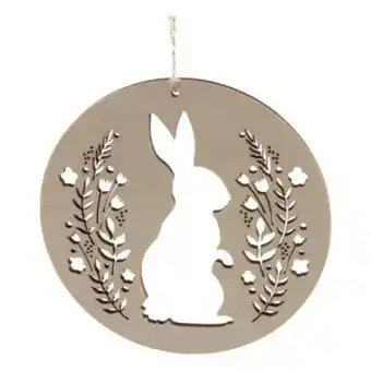Hanging easter rabbit wooden decoration 15cm