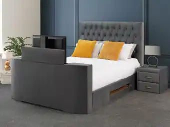 Bensons for Beds Ariella upholstered tv media bed frame offer