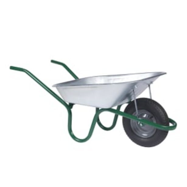 Haemmerlin galvanised wheelbarrow with pnuamatic wheel 90 litre offer
