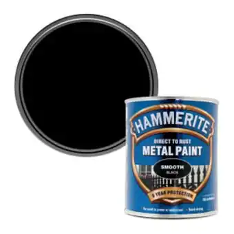 Jewson Hammerite direct to rust metal smooth finish paint 750ml black offer