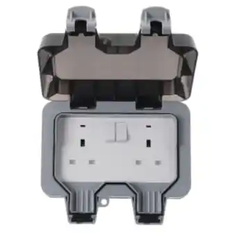 Jewson Bg electrical nexus weatherproof 2g 13a double pole switch grey offer
