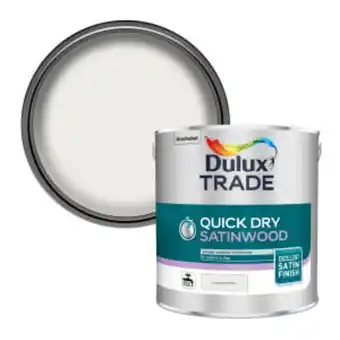 Jewson Dulux trade quick dry satinwood paint 2.5l pure brilliant white offer