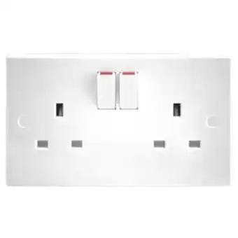 Jewson Bg electrical 2 gang 13a switch socket switched double pole white offer