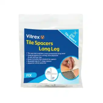 Jewson Vitrex long leg tile spacers 5mm pack of 250 offer
