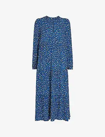 Selfridges Whistles amy wild leopard woven midi trapeze dress offer