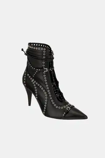 ZARA Studded leather high-heel ankle boots - limited edition offer
