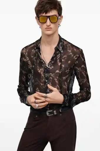 ZARA Printed shirt with tie detail - limited edition offer