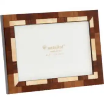 Brown & cream patterned photo frame 6x4in