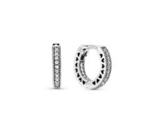 Pandora Pavé heart hoop earrings offer