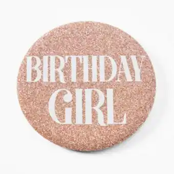 Claire's Birthday girl sequin button - pink offer