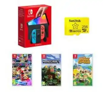 Currys PC World Nintendo switch oled neon, games & sandisk 256 gb memory card bundle offer