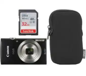 Currys PC World Canon ixus 185 compact camera essentials kit & 32 gb ultra class 10 sdxc memory card bundle offer