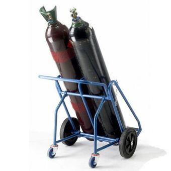 Machine Mart Barton oxygen acetylene cylinder trolley with rear wheels offer