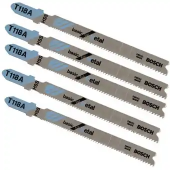 Machine Mart Bosch t118a jigsaw blades metal cutting pk5 offer