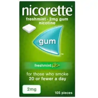 Nicorette fresh mint gum 2mg nicotine low strength
